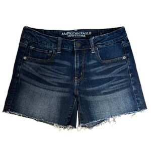American Eagle Outfitters Stretch Dark Blue Jean Shorts Size 8